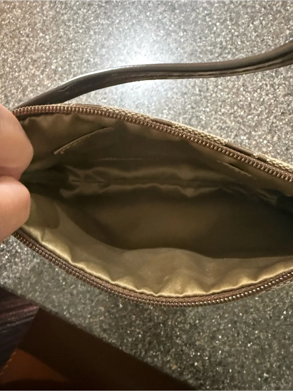COACH Signature Monogram Brown Wristlet